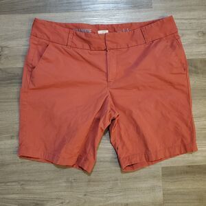 J.Crew Frankie Chino Shorts Womens Sz 14 Dusty Red High-Waisted Beach 9" inseam